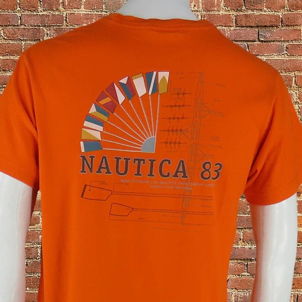 Nautica 83 Orange Tee T Shirt Small S